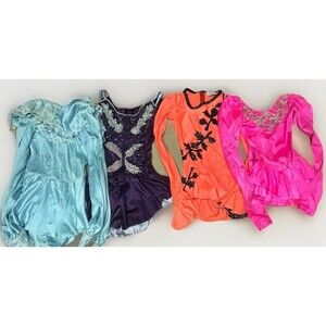 Vintage 80s Mitzi Smith Baton Twirling Figure Skating Costume Lot of 4 Child L